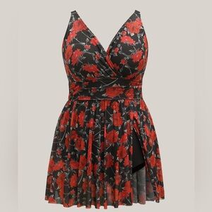 Bloomchic size 26 floral sheer swim dress NWT